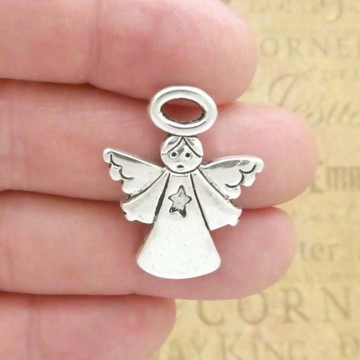 Silver Fairy Charms in Pewter Large