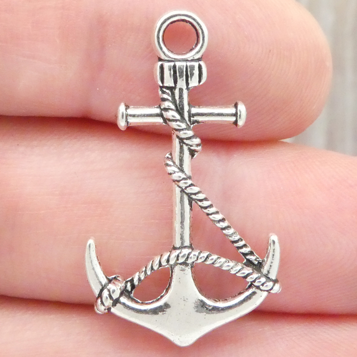 Silver Anchor Charms Bulk in Antique Pewter » Ship Charm