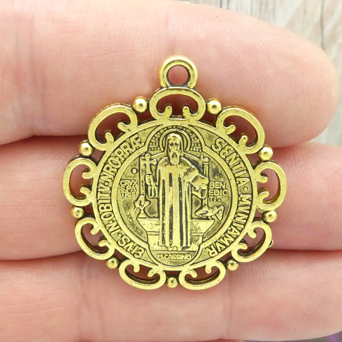 Antique Gold and Silver St. Benedict Medals