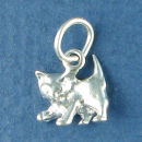 Cat Kitten Charm Sterling Silver Pendant 3D