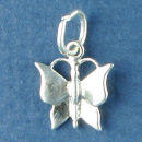 Butterfly Small 3D Sterling Silver Charm Pendant