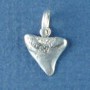 Shark Tooth 3D Sterling Silver Charm Pendant