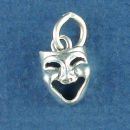 Comedy and Tragedy Drama School Happy Mask Sterling Silver Charm Pendant