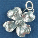 Flower: Dogwood Sterling Silver Charm Pendant