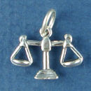 Astrology Zodiac Sign Charm Libra 3D Sterling Silver Charm Pendant