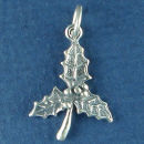 Christmas: Holly Sterling Silver Charm Pendant