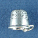 Sewing Thimble 3D Sewing Sterling Silver Charm Pendant