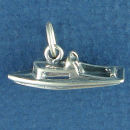 Speed Ski Boat Nautical 3D Sterling Silver Charm Pendant