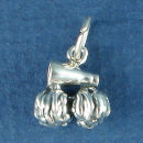 Cheerleader Megaphone with Pom Pom 3D Sterling Silver Charm Pendant