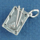 Billiard, Pool Table 3D Sterling Silver Charm Pendant