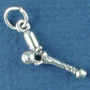 Baseball Bat Broken with Ball 3D Sports Sterling Silver Charm Pendant