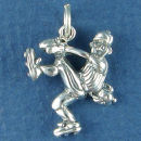 Baseball Player "Pitcher", Boy Sports Sterling Silver Charm Pendant