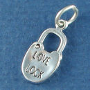 Love Lock Moveable with Word Phase Sterling Silver 3D Charm Pendant