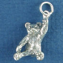 Toy Teddy Bear Charm with Arm in the Air Sterling Silver Pendant