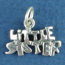 Sister, Little Word Phase Sterling Silver Charm Message Pendant