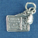 Driver License Man with Set Car Keys Sterling Silver Charm Pendant