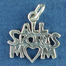 Mom All Sports Charm Sterling Silver