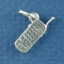 Telephone - Cellphone 3D Sterling Silver Charm Pendant