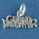 Grand Daughter Word Phrase Sterling Silver Charm Message Pendant