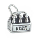 Beer Six Pack 3D Sterling Silver Charm