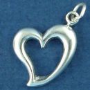 Heart Floating Sterling Silver Charm Pendant