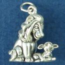 Christian Religious Parable of the Lion and Lamb 3D Sterling Silver Charm Pendant