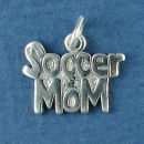 Soccer Mom Word Phrase Sterling Silver Charm Pendant