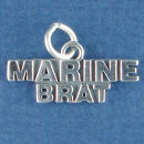 Military Marine Brat Word Phase Sterling Silver Charm Pendant