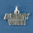 Military Army Wife Sterling Silver Charm Pendant