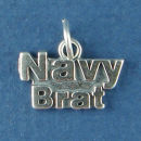 Military Navy Brat Word Phrase Sterling Silver Charm Pendant