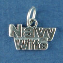 Military Navy Wife Sterling Silver Charm Pendant