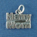 Military Navy Mom Sterling Silver Charm Pendant