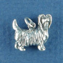 Dog Yorkie 3D Sterling Silver Charm Pendant