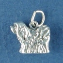 Dog Llasa Apso 3D Sterling Silver Charm Pendant