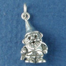 Garden Gnome with Hat Sterling Silver Charm 3D  Pendant