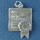 Graduation Diploma for Doctorate Degree School Unrolled 3D Sterling Silver Charm Pendant