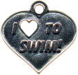 I Love to Swim Charm Sterling Silver