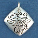 Affirmation Charm Wings of Flight Sterling Silver Charm Pendant