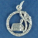 Hawaiian Grass Hut Sterling Silver Charm Pendant