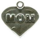 Heart Mom Charm Sterling Silver