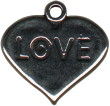 Love, Heart Sterling Silver Charm