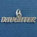 Daughter Word Phrase Sterling Silver Charm Pendant