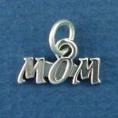 Mom Sterling Silver Word Phrase Charm Pendant