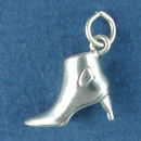 Ladies Short High Heel Boot 3D Sterling Silver Charm Pendant