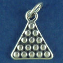 Billiard, Pool Rack and Balls Sterling Silver Charm Pendant