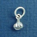 Garlic Bulb Sterling Silver Charm 3D Pendant