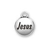 Inspiration Round Domed Affirmation Message Jesus Sterling Silver Word Charm