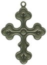 Cross with Southwest Design Sterling Silver Charm Pendant