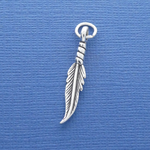 Feather Charm Sterling Silver Small