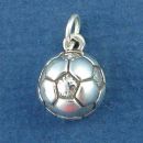 Soccer Ball Sports Sterling Silver Charm Pendant